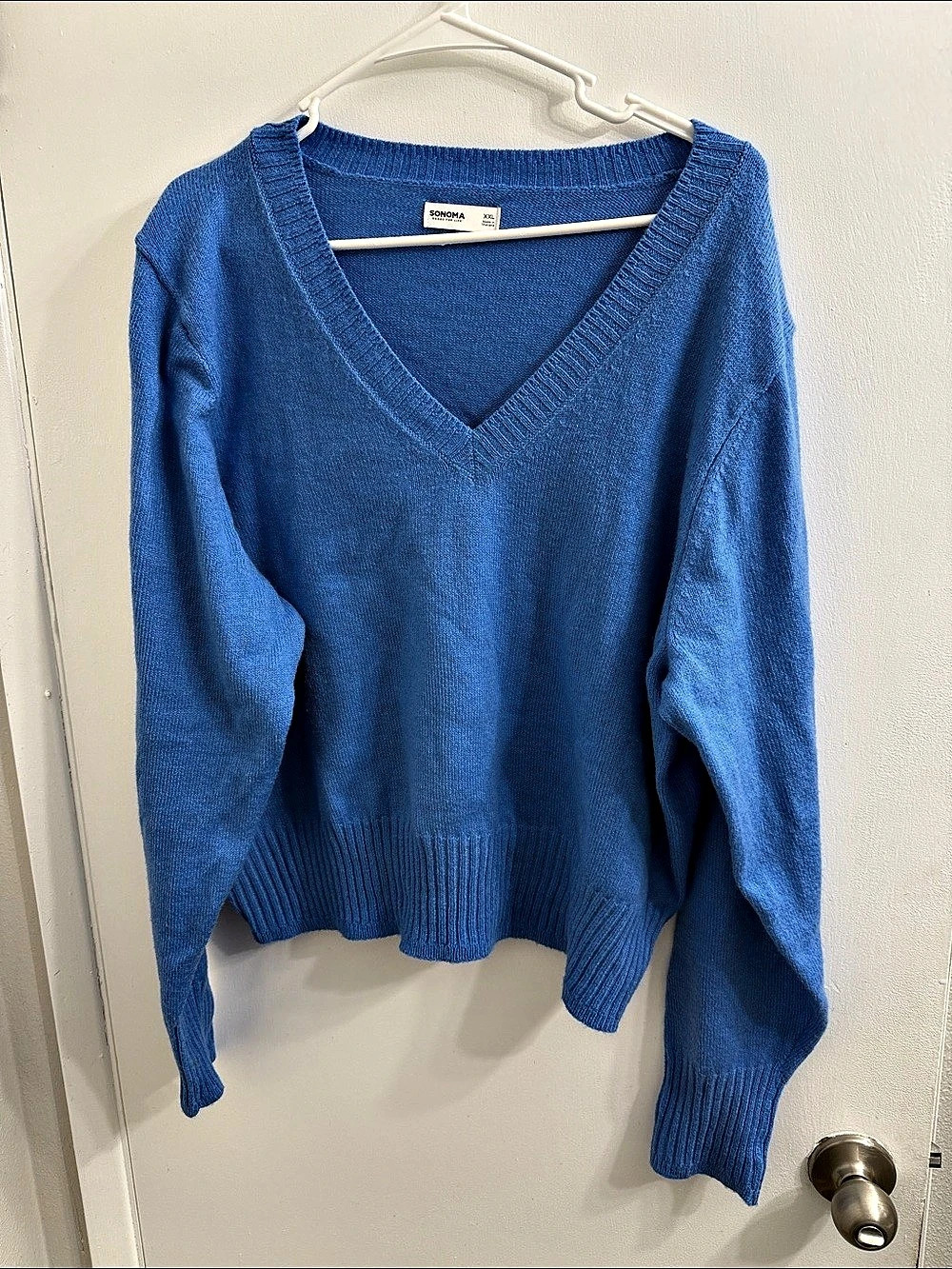 Sonoma Blue V-Neck Sweater Size XXL Like New